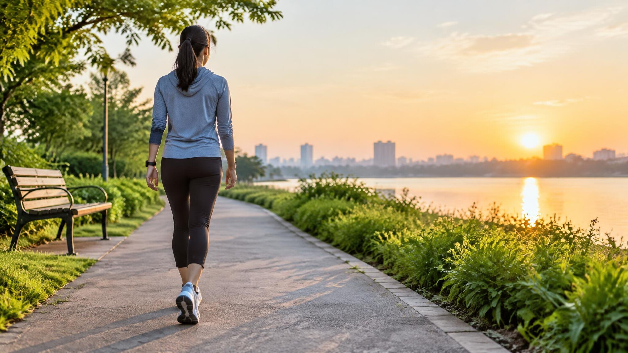 person starting morning walk